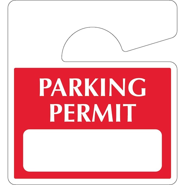 Lustre-Cal Laminated Hanging Parking Permit Dark Red 3in x 2.75in 30mil Plastic 1 Blank No Pad, 50PK 253813301Rd0000 - main